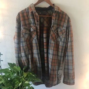 Vintage REI flannel orange and black size L large